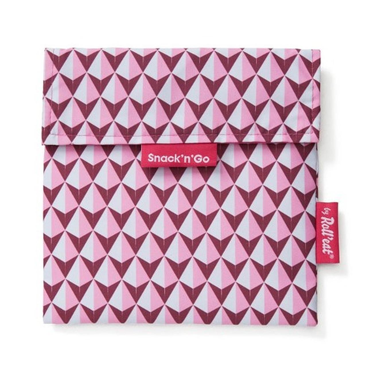 roll-eat-reusable-snack-bag-snackngo-tiles-pink - Roll'eat Snack'n'Go Reusable Snack Bag Tiles Pink