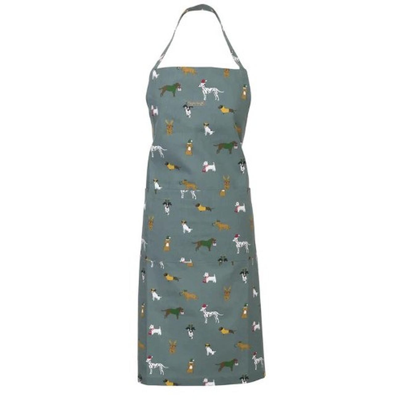 Sophie-Allport-Christmas-dogs-adult-apron-festive-linens - Sophie Allport Christmas Dogs Adult Apron