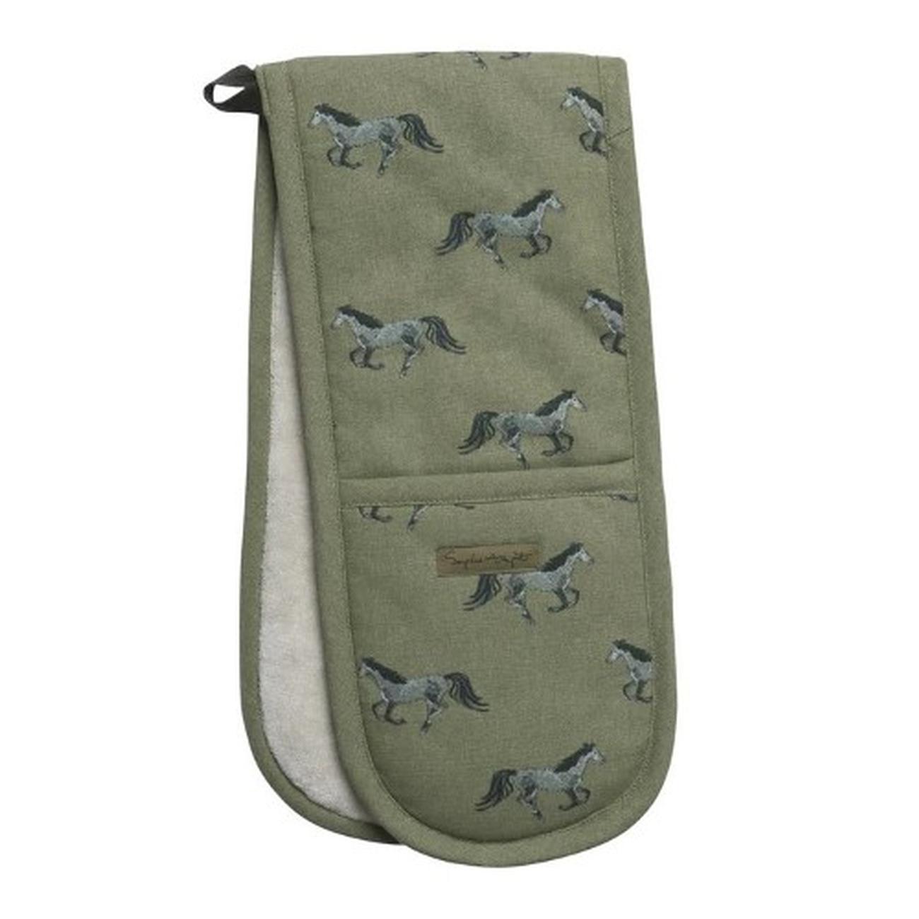sophie-allport-grey-horse-double-oven-glove - Sophie Allport Grey Horse Double Oven Glove