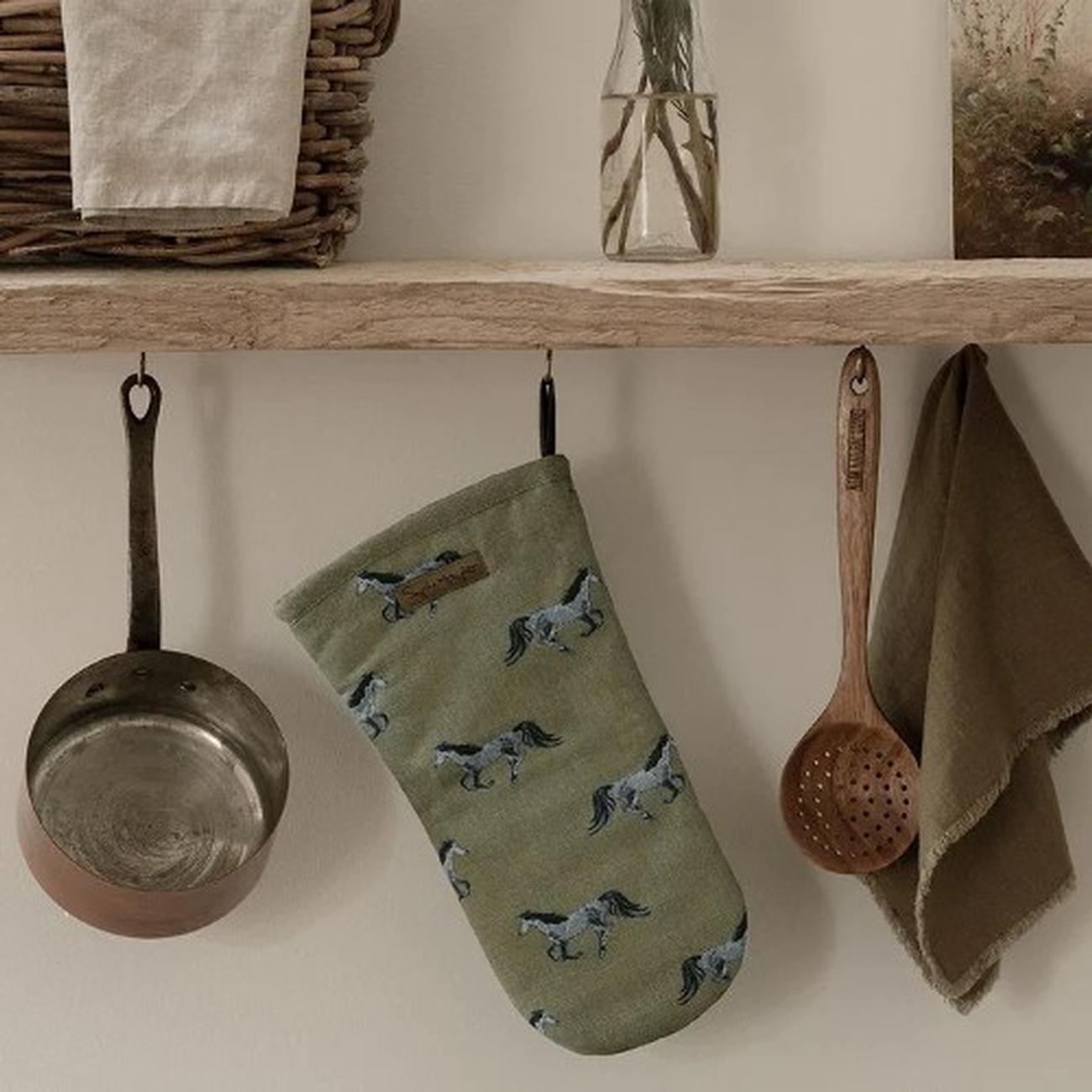 sophie-allport-grey-horse-oven-mitt - Sophie Allport Grey Horse Oven Mitt