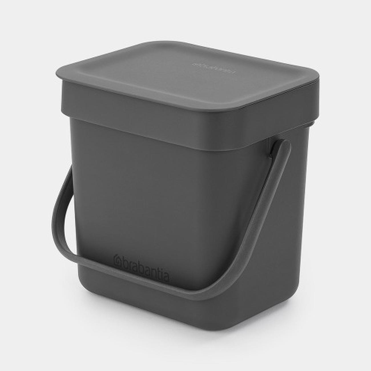 brabantia-sort-and-go-waste-bin-3L-grey - Brabantia Sort & Go Waste Bin 3L Grey