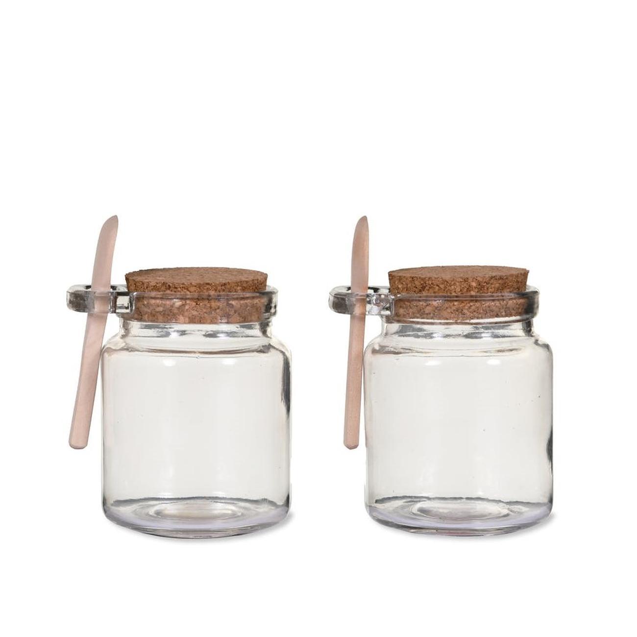 garden-trading-set-of-2-sprinkle-jars-with-wooden-spoons - Glass Sprinkle Jars Set of 2 with Wooden Spoons