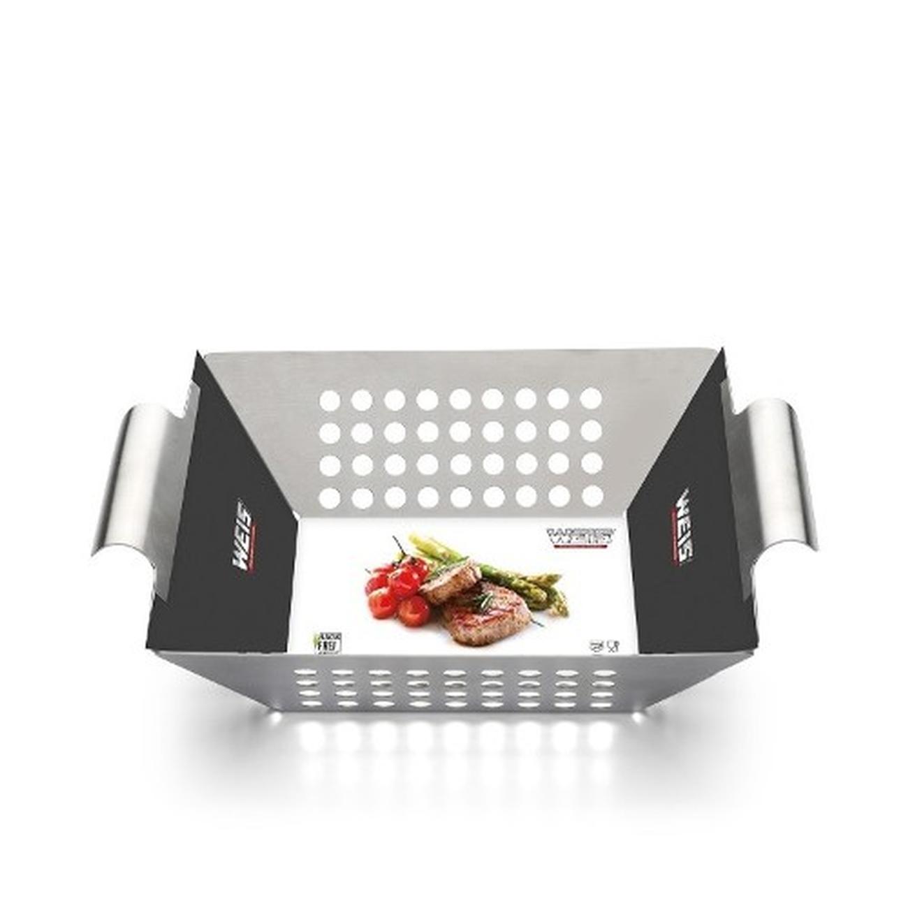 weis-stainless-steel-bbq-grilling-basket-21cm - Stainless Steel Grill Basket Tray 21cm