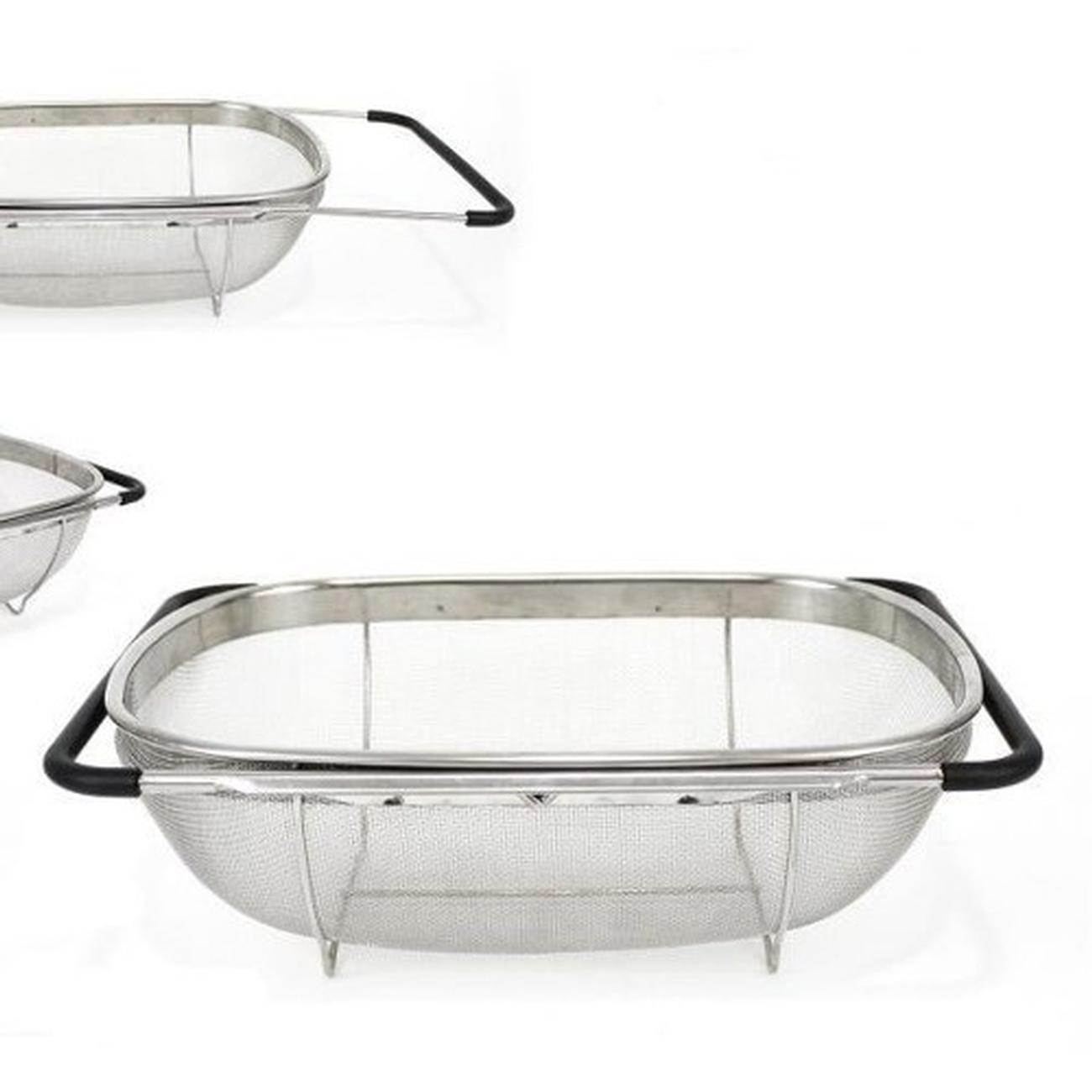 stainless-steel-straining-basket-colander - Stainless Steel Straining Basket