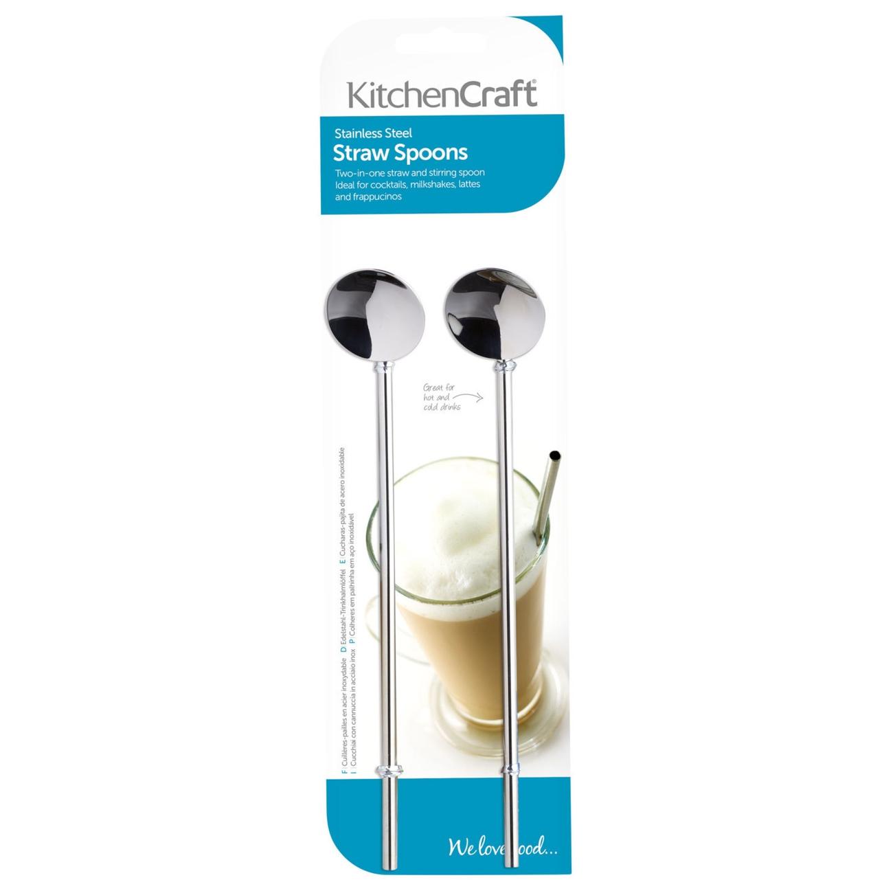 KitchenCraft 2pc Stainless Steel Straw Spoons