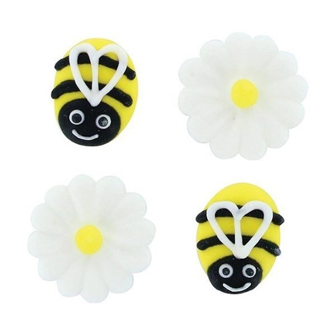 culpitt-sugar-decorations-bee-daisy-12pc - Culpitt Sugar Piping Bee & Daisy 12pc