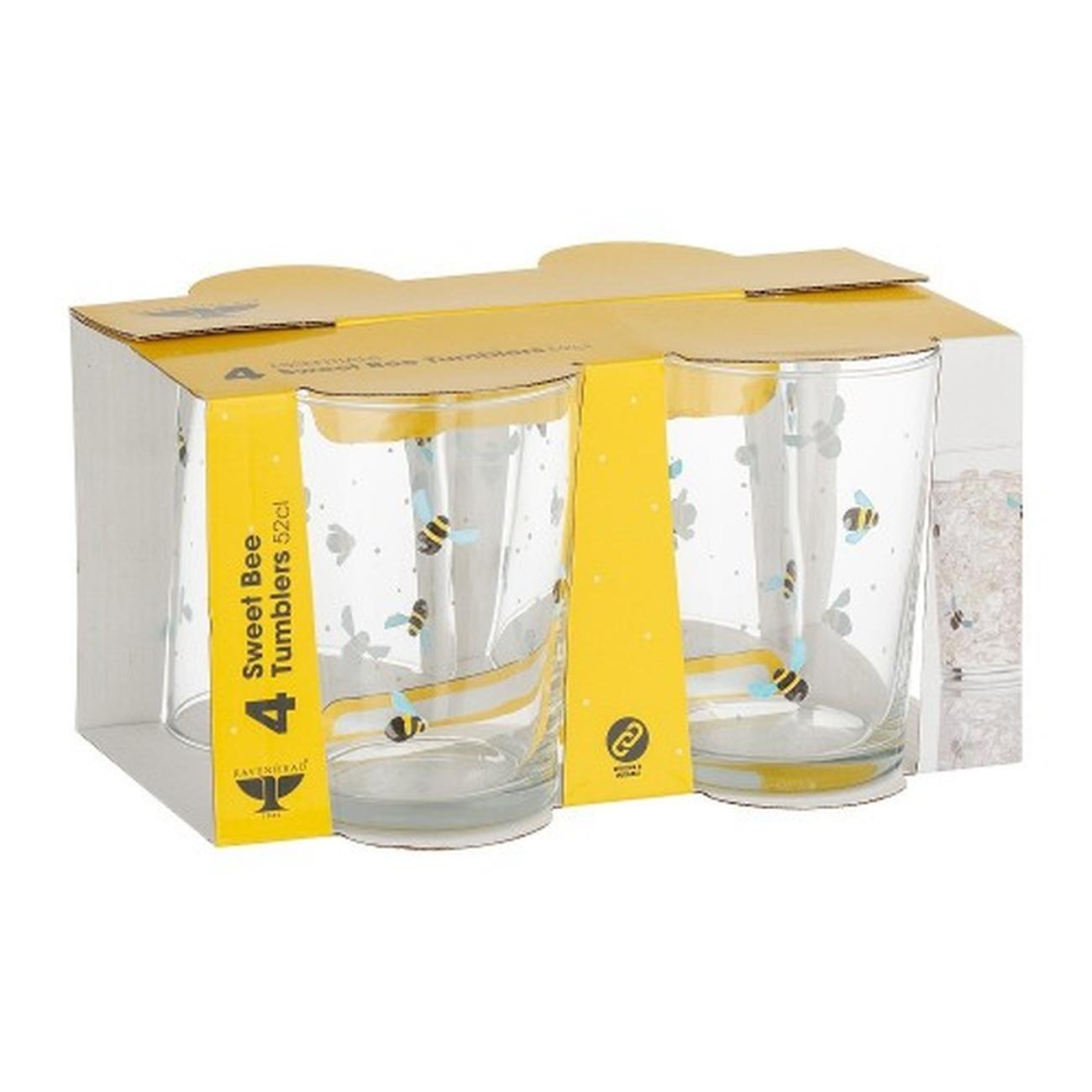 Price & Kensington Sweet Bee Set of 4 Glass Tumblers