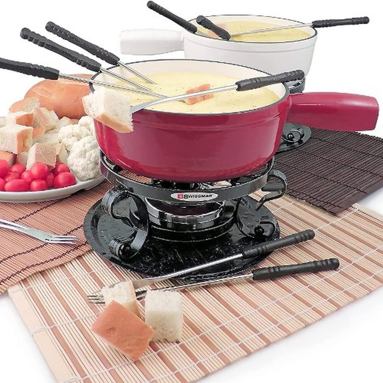 swissmar-lugano-cheese-fondue-set-cast-iron - Swissmar Lugano Cast Iron Fondue Set