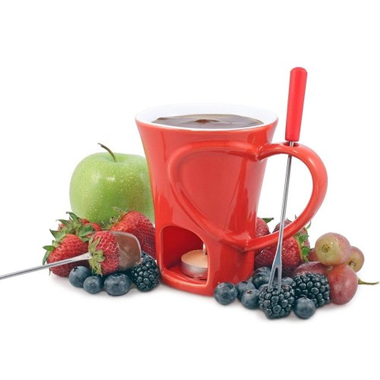swissmar-sweetheart-mug-set-chocolate-fondue - Swissmar Sweetheart Chocolate Fondue Mug Set