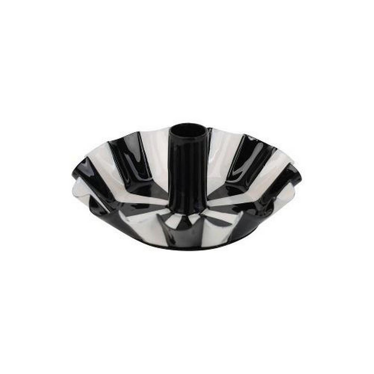 talking-tables--scalloped-candle-holder-black-white-stripe - Talking Tables Scalloped Candle Holder Black White Stripe