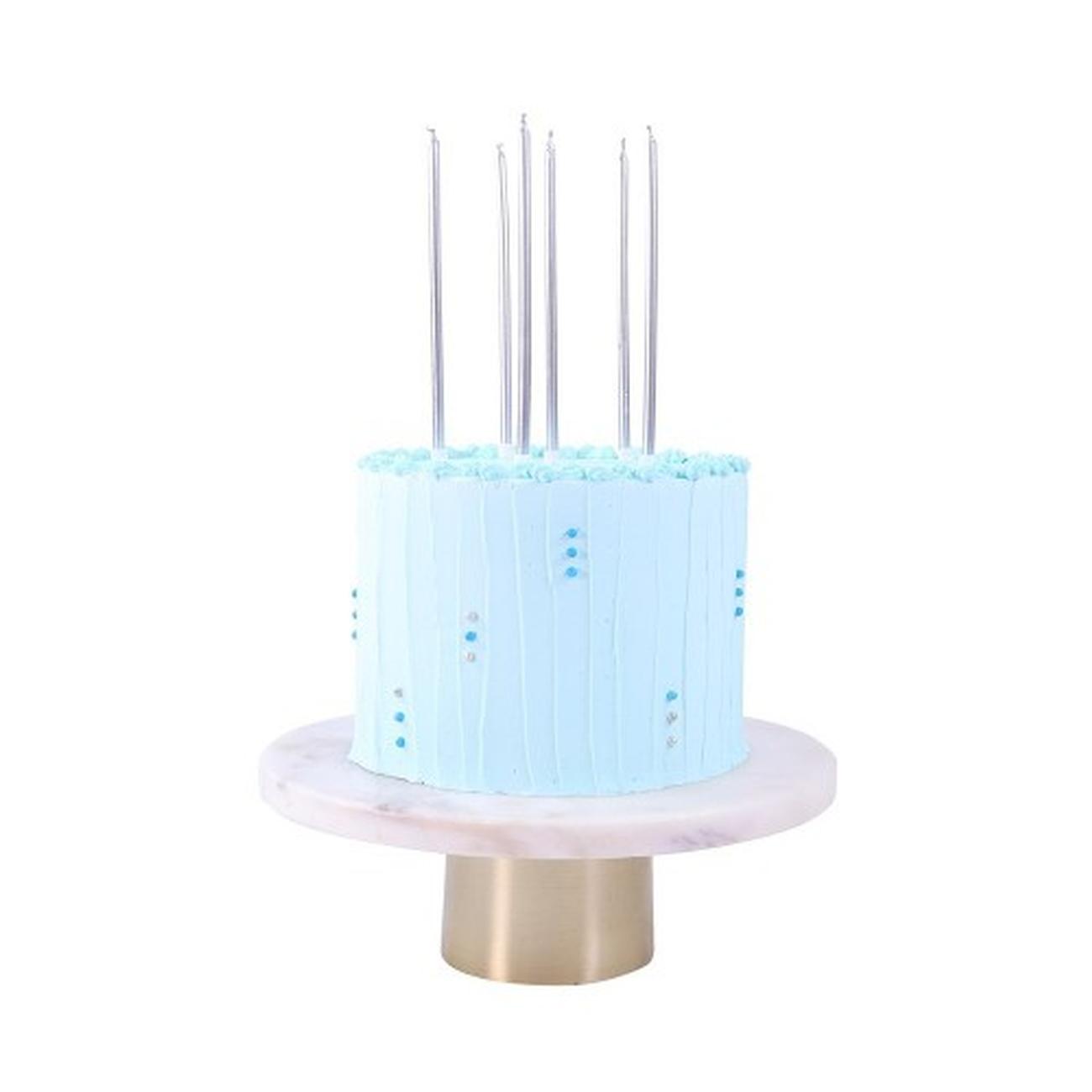 pme-16pc-extra-slim-long-candles-silver - PME 16 Tall Candles Silver