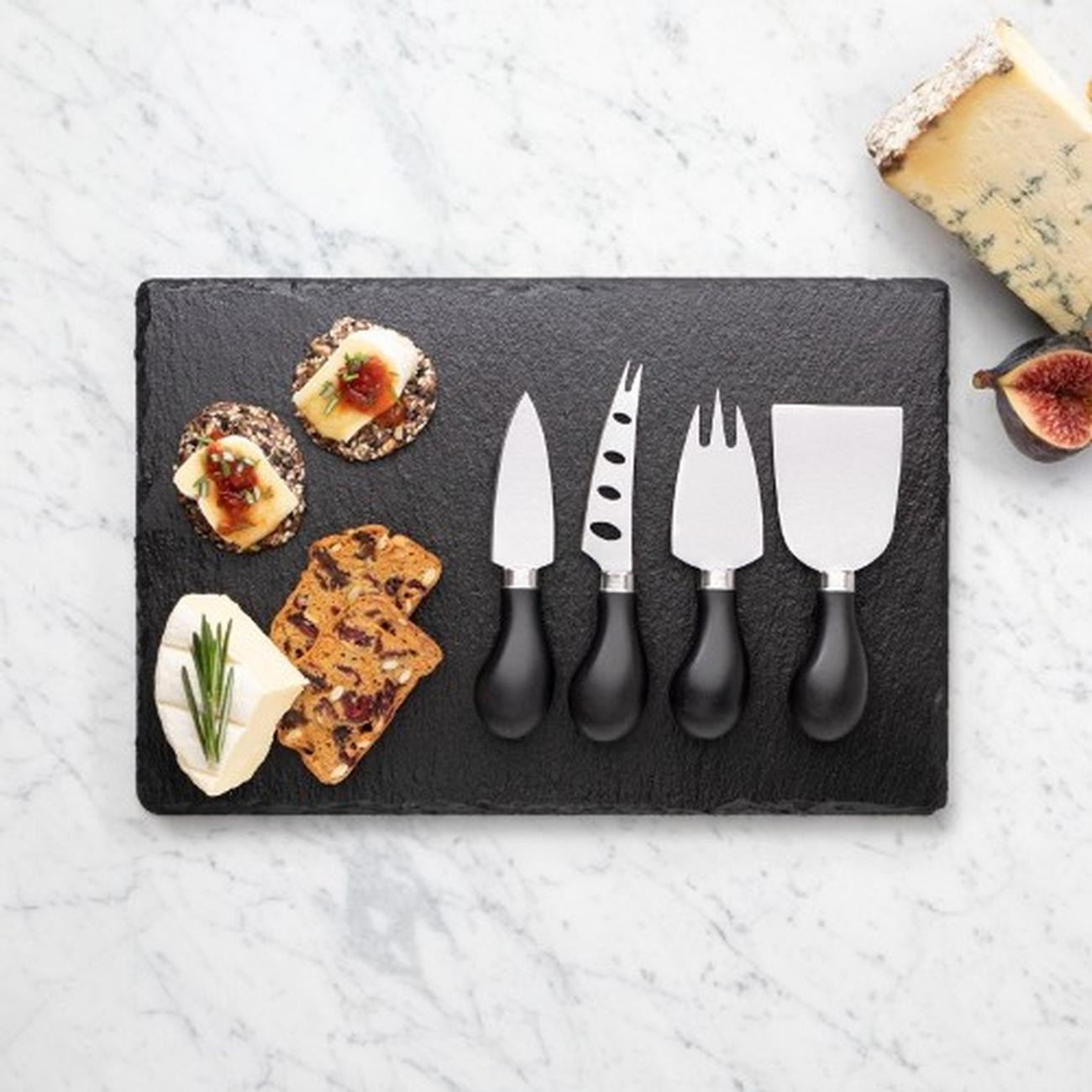 taylors-eye-witness-slate-board-4pc-cheese-knife-set - Taylor's Eye Witness 4pc Cheese Knife & Slate Board Set