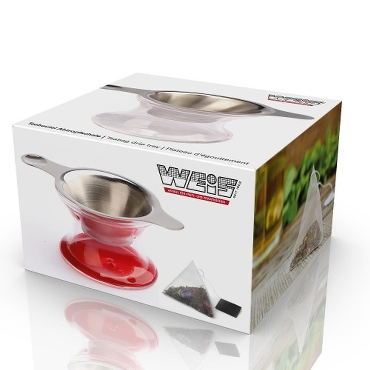 weis-stainless-steel-teabag-tidy-glass-tray - Teabag Drip Tray Set