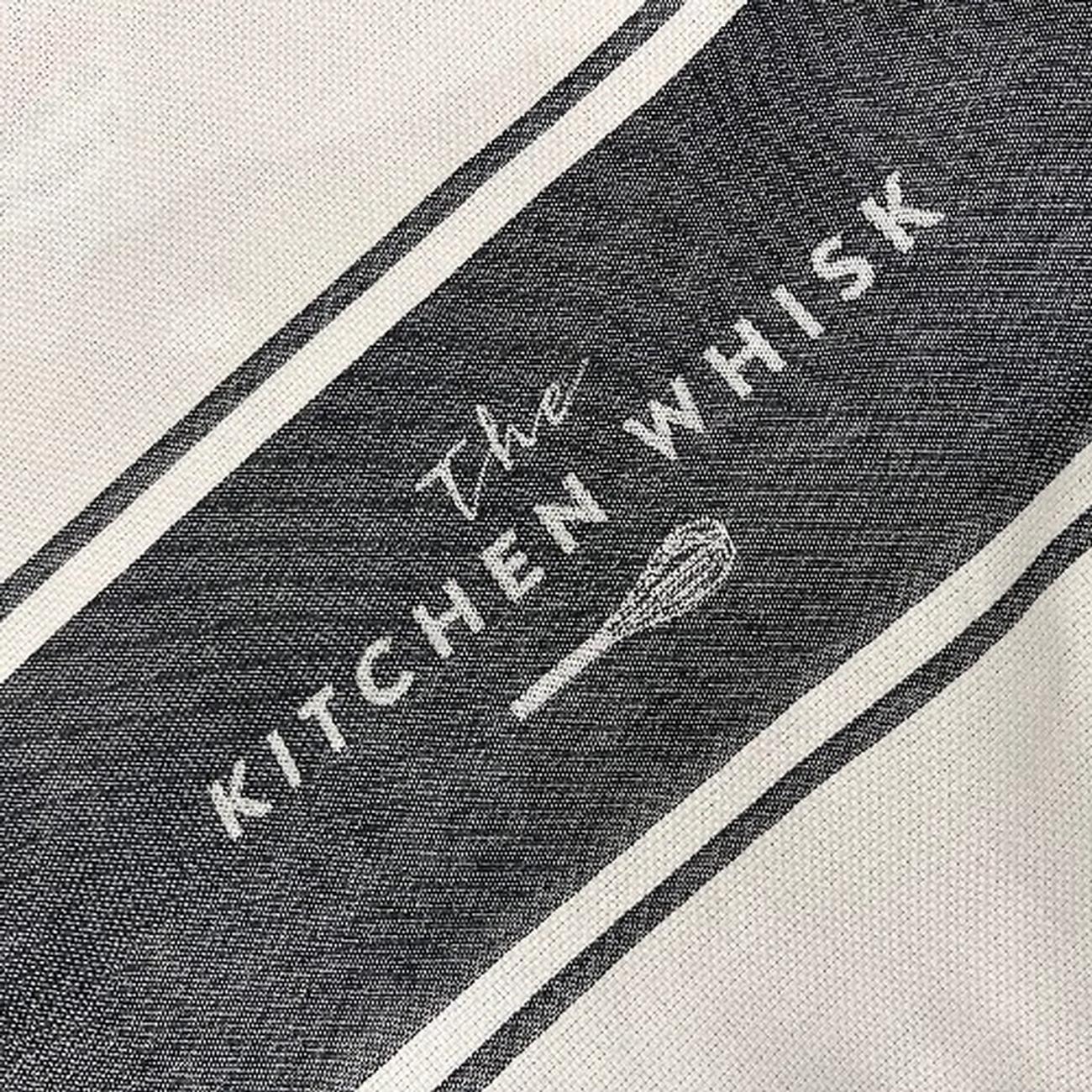the-kitchen-whisk-cotton-tea-towel-charcoal-black - The Kitchen Whisk French Jacquard Tea Towel Charcoal