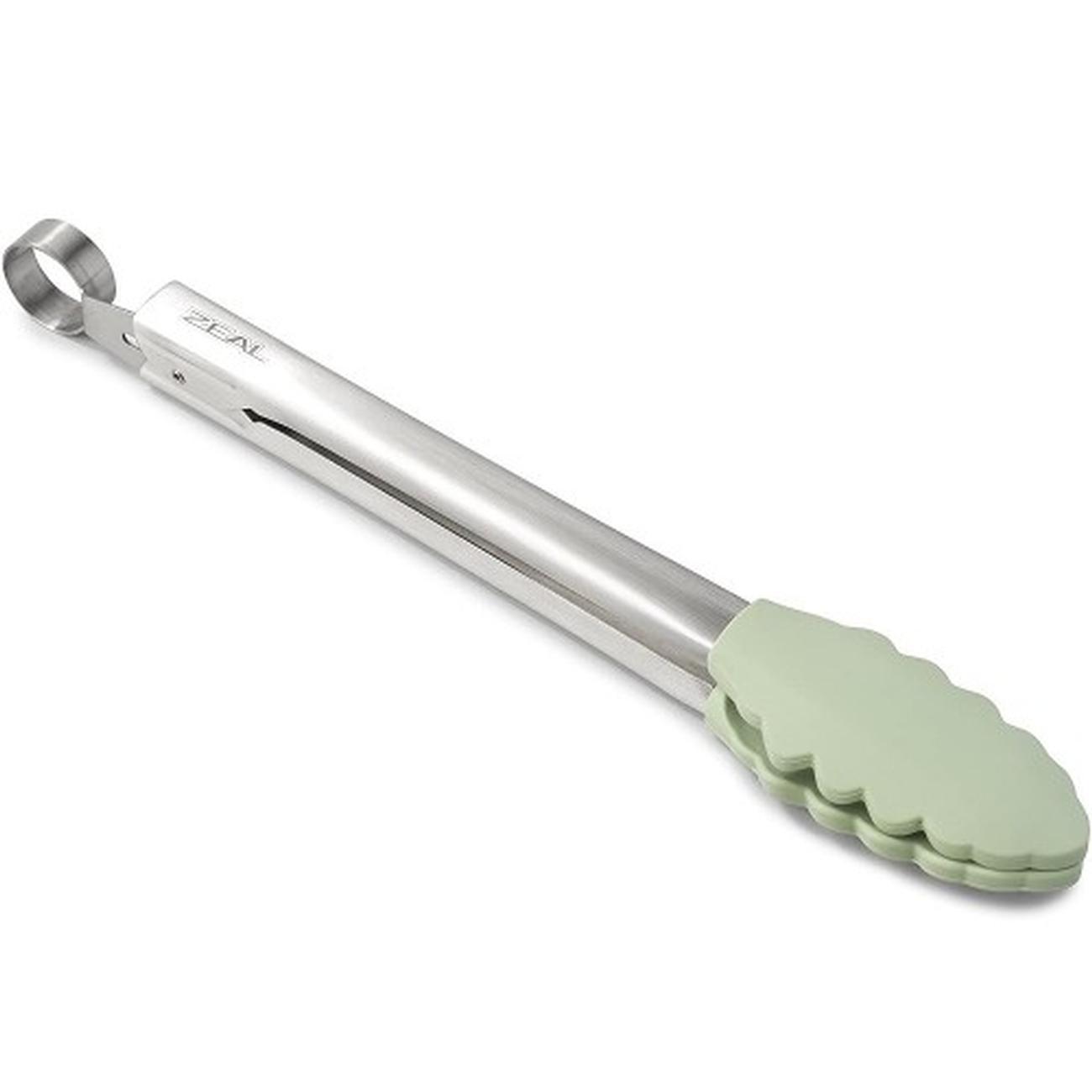 zeal-silicone-locking-tongs-sage-green-26cm - Zeal Silicone Kitchen Tongs Sage Green