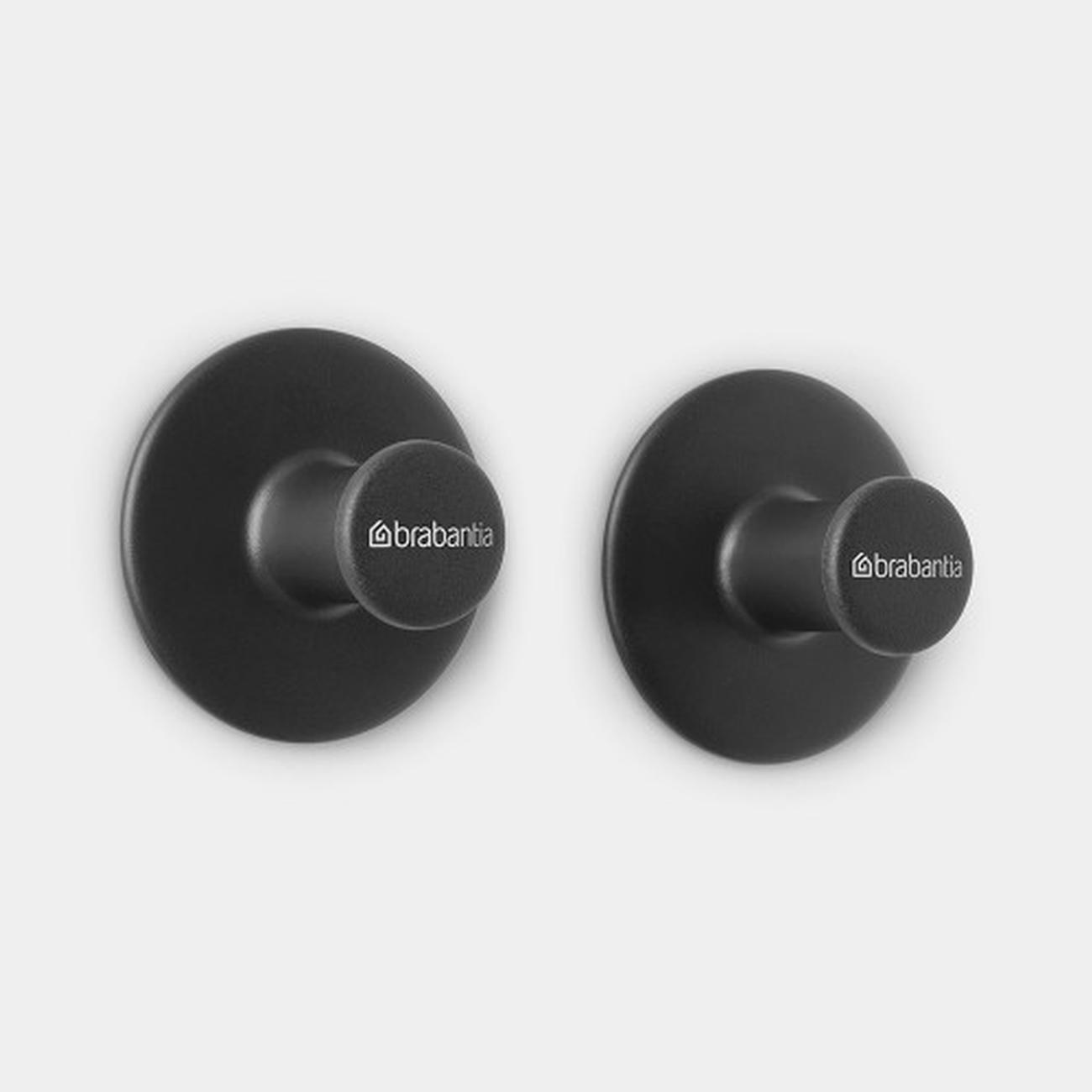 brabantia-towel-hooks-renew-set-of-2-dark-grey - Brabantia Towel Hooks ReNew Set of 2 Dark Grey