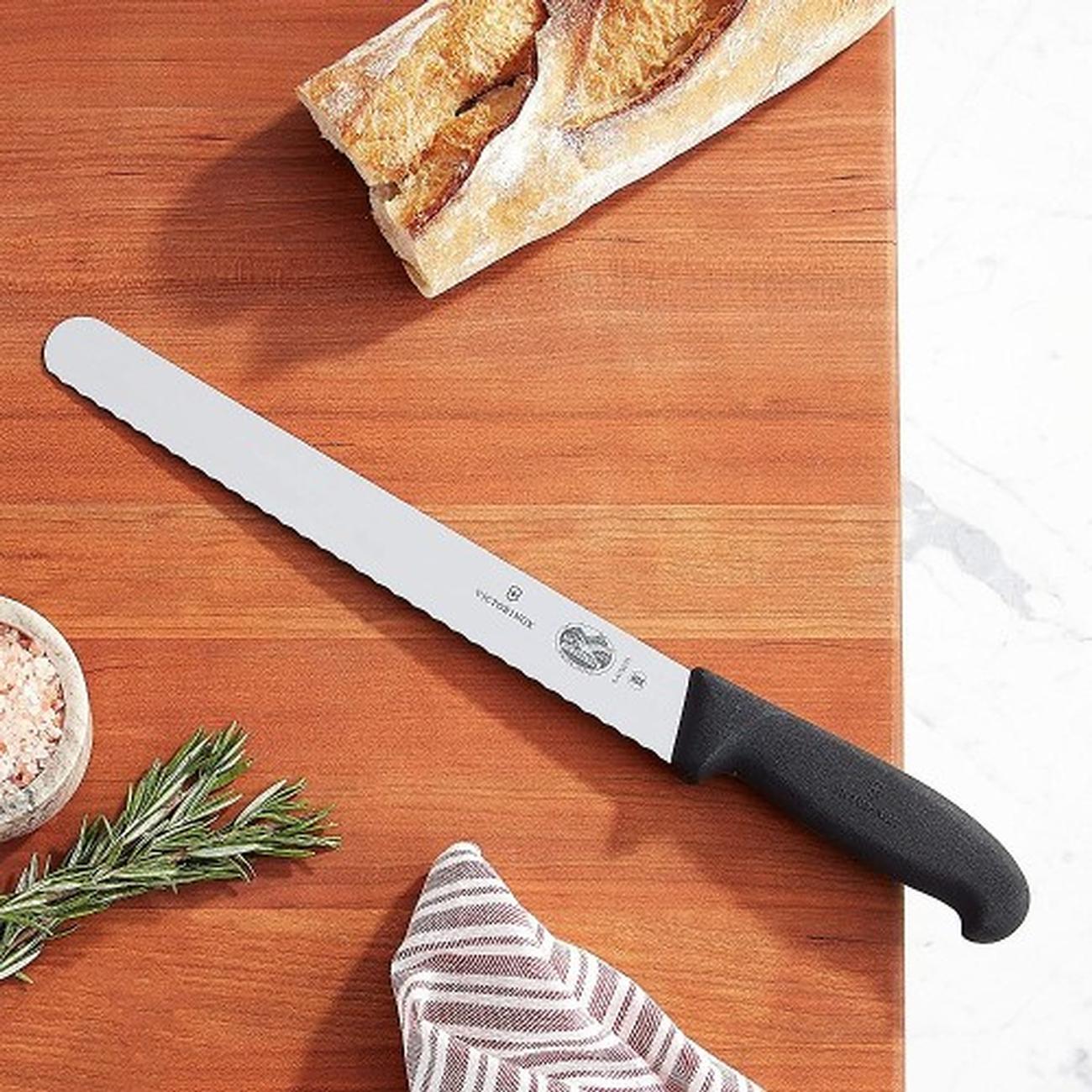 victorinox-fibrox-bread-pastry-knife-black-10inch-25cm - Victorinox Fibrox Pro Slicing Knife 25cm Black