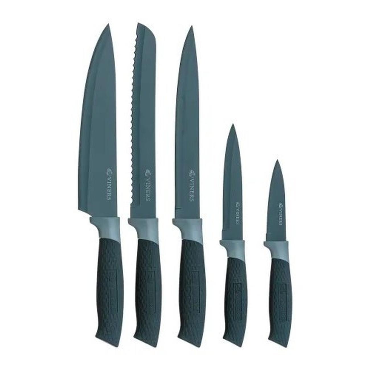 viners-horizon-grey-6pc-knife-block-set - Viners Horizon 6pc Knife Block Set Grey