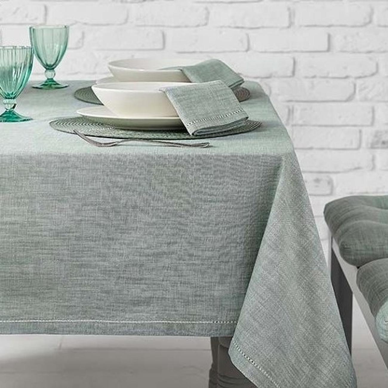 walton-moss-green-chambray-tablecloth-130x180cm - Walton & Co Chambray Tablecloth Moss Green 130x180cm