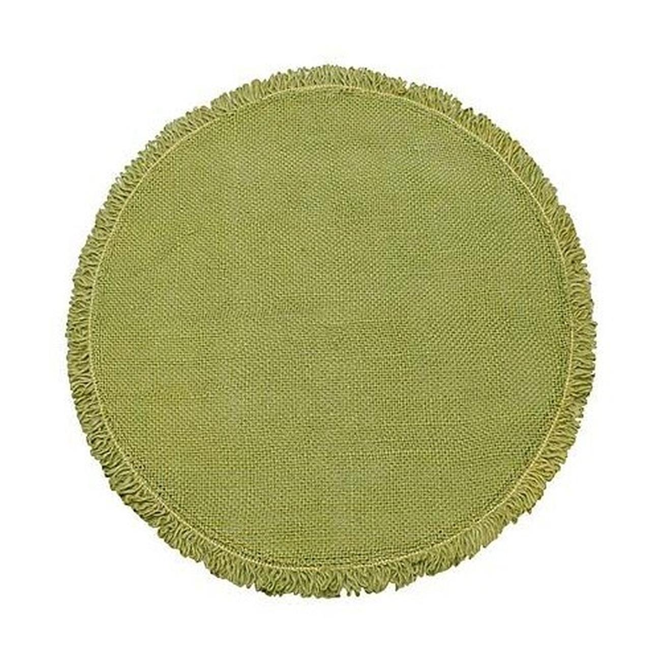 walton-olive-green-round-jute-placemat-olive-green-35cm - Walton & Co Jute Placemat Olive Green 35cm