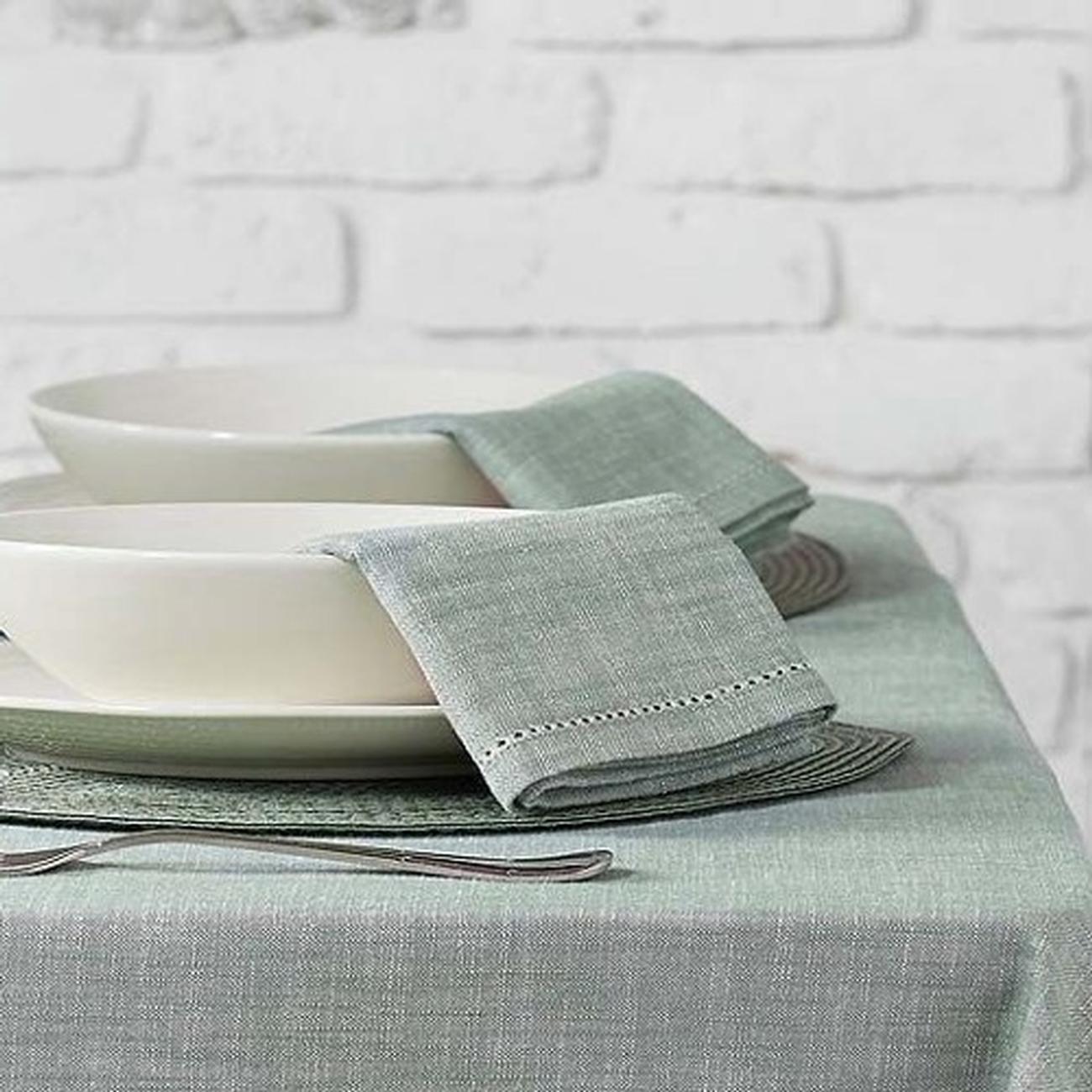 walton-moss-green-chambray-napkins-4pc-set - Walton & Co Chambray Napkins Moss Green Set of 4