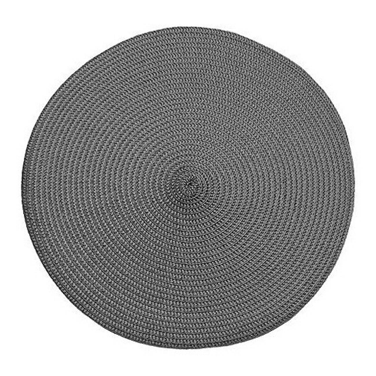 walton-ribbed-round-placemat-iron-gray - Walton & Co Circular Ribbed Placemat Iron Grey