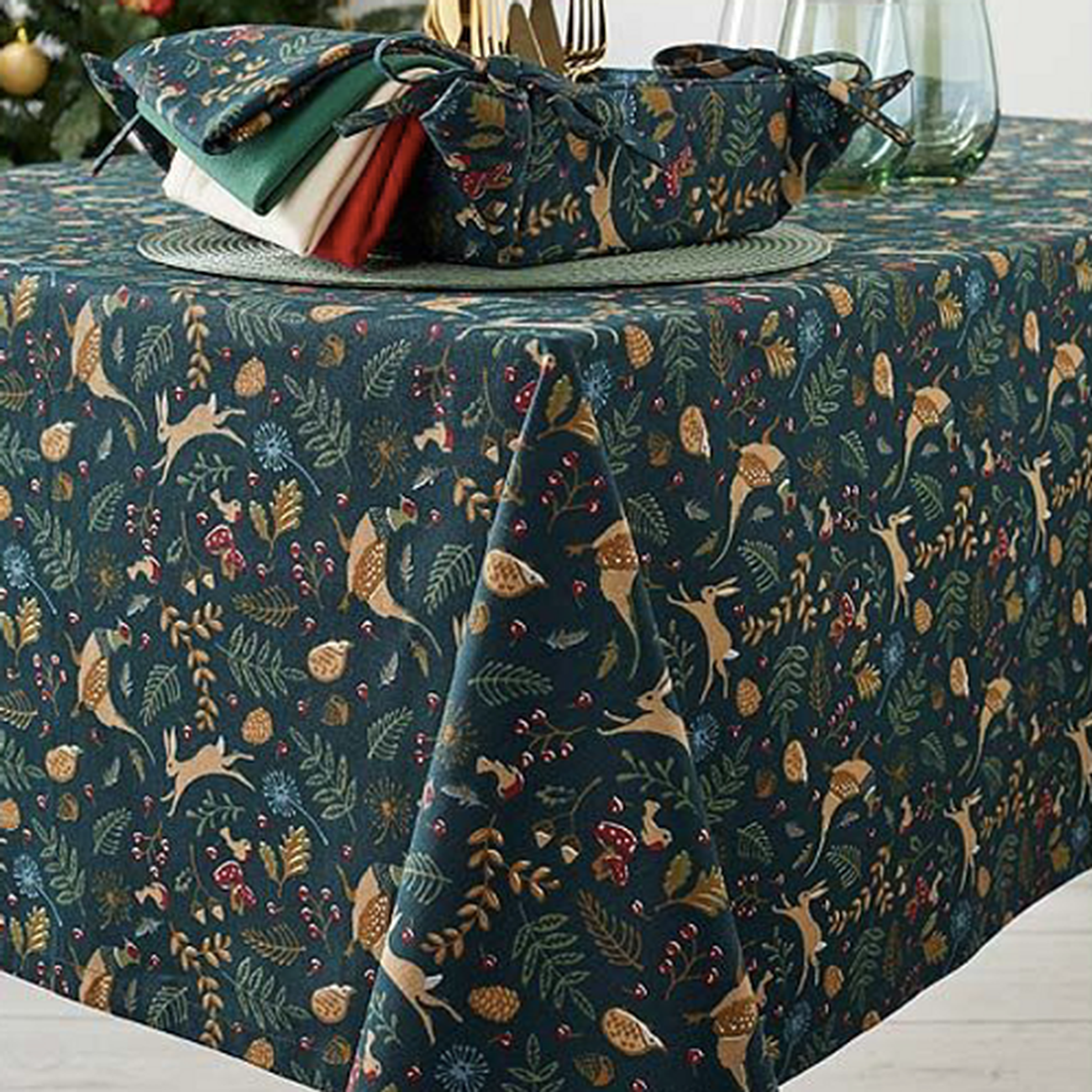 walton-enchanted-forest-tablecloth-130x230cm - Walton & Co Enchanted Forest Tablecloth 130x230cm