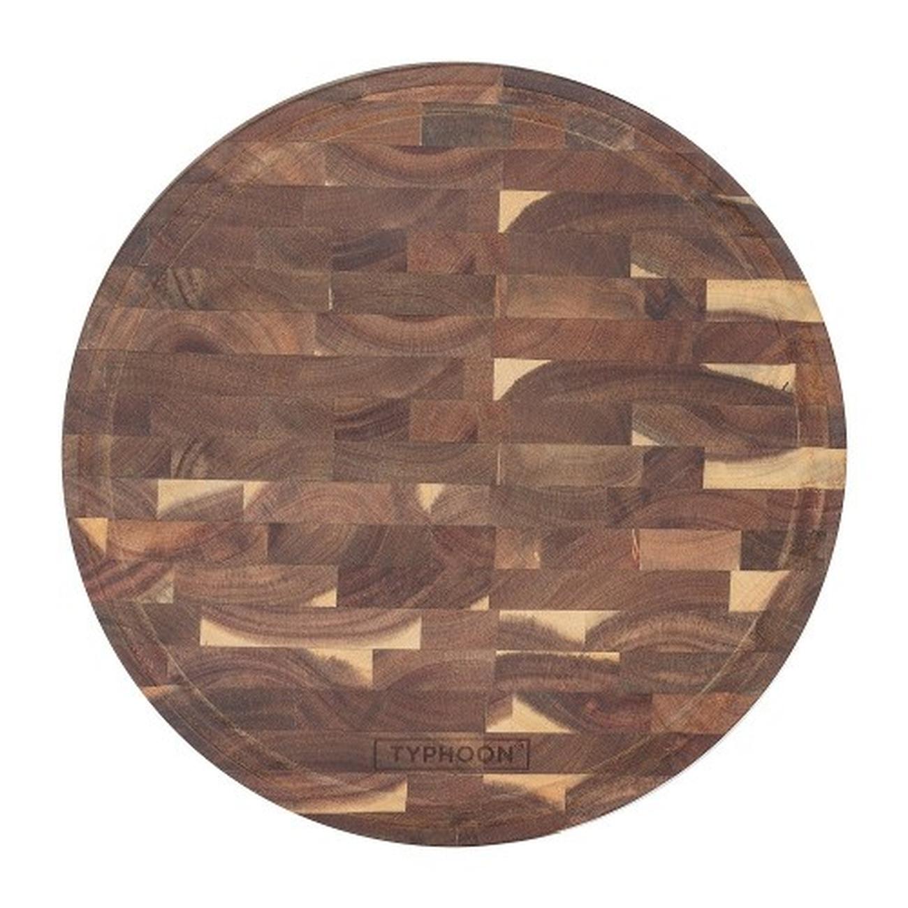 typhoon-end-grain-acacia-round-board-30cm - World Foods End Grain Acacia Round Board 30cm