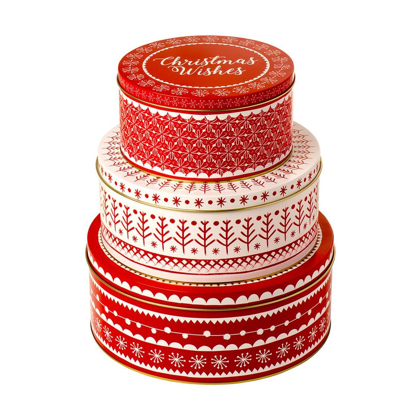 Eddingtons Christmas Cake Tin Set of 3