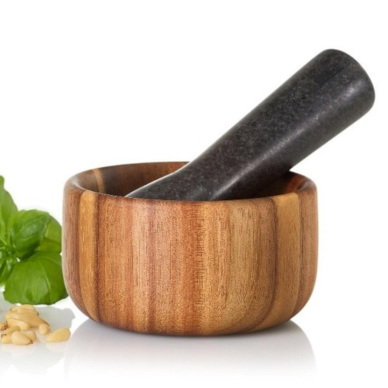 adhoc-pestle-mortar-taru-acacia-wood-granite-so - AdHoc Taru Mortar & Pestle Acacia Wood