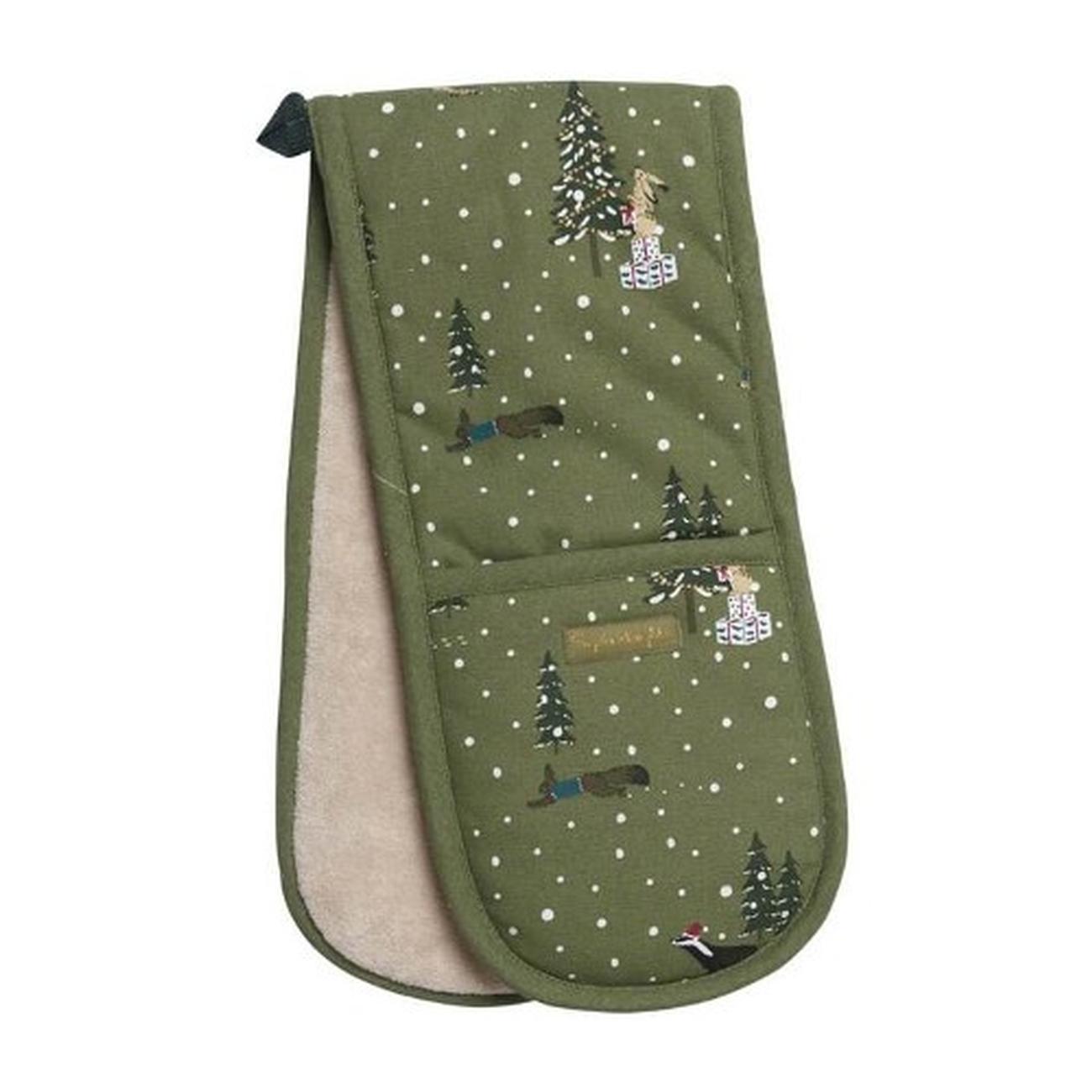 sophie-allport-festive-forest-double-oven-glove - Sophie Allport Festive Forest Double Oven Glove
