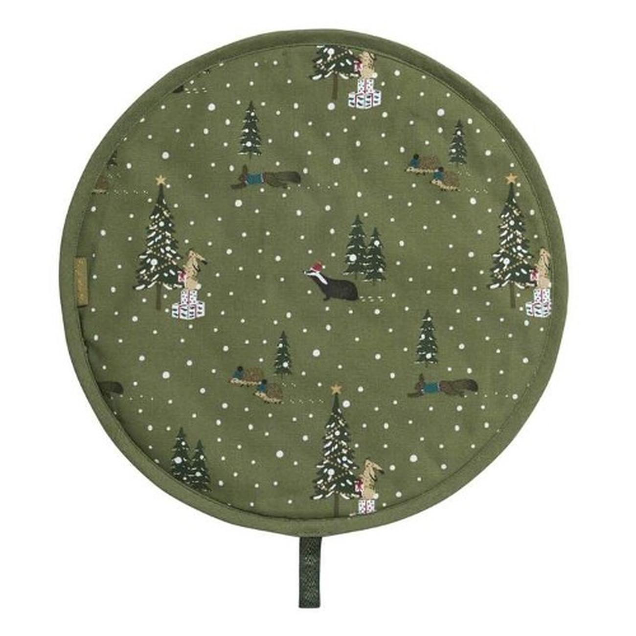 sophie-allport-festive-forest-round-hob-cover - Sophie Allport Festive Forest Circular Hob Cover