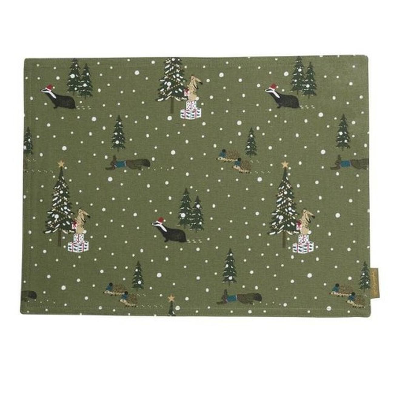 sophie-allport-festive-forest-fabric-placemat - Sophie Allport Festive Forest Fabric Placemat