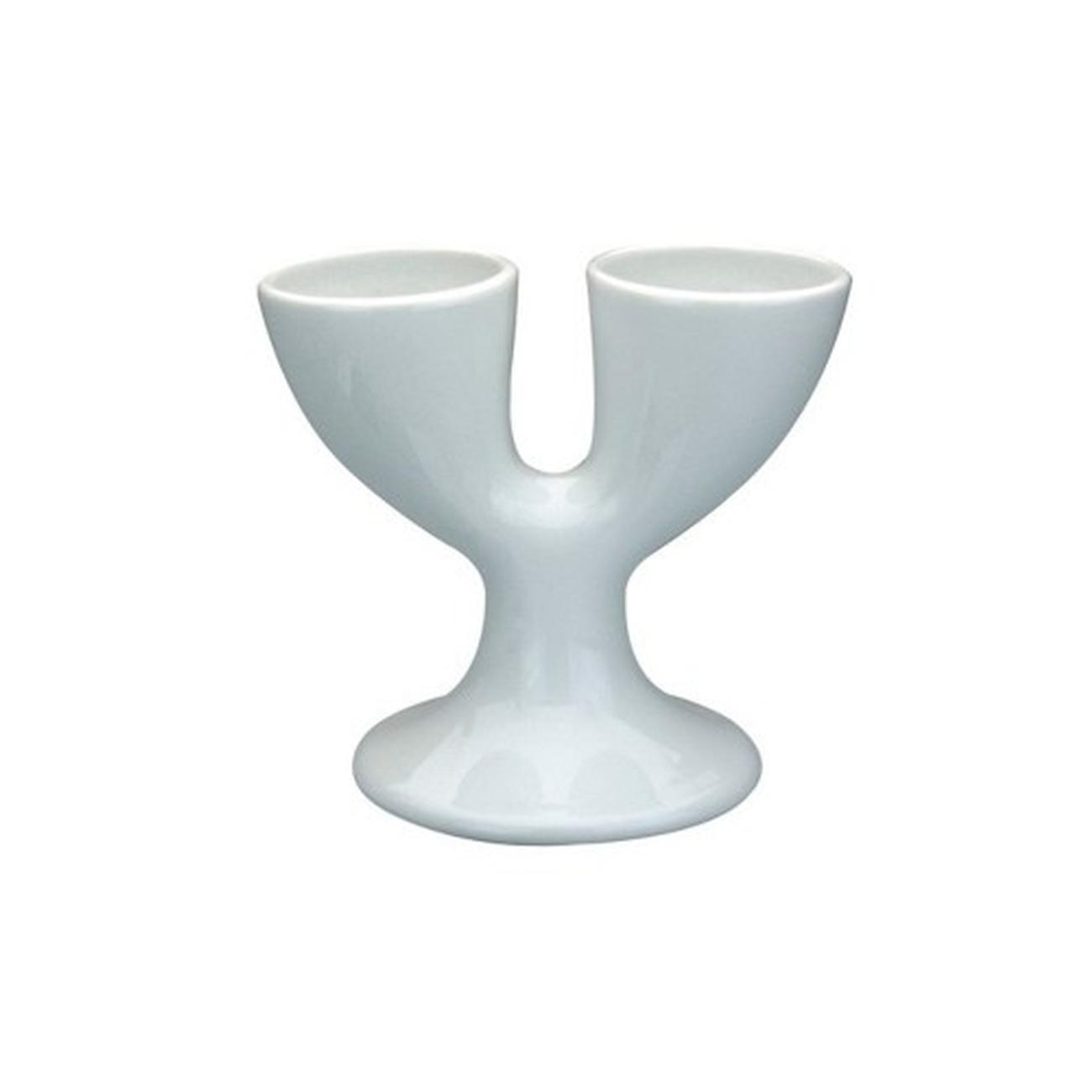 apo-white-porcelain-double-egg-cup - Apollo White Ceramic Double Egg Cup 