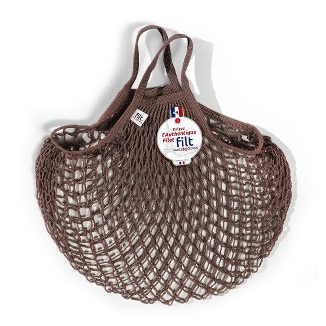 bag-210-marron-sepia-coton-brown- - Filt French Market Bag Short Handle Brown