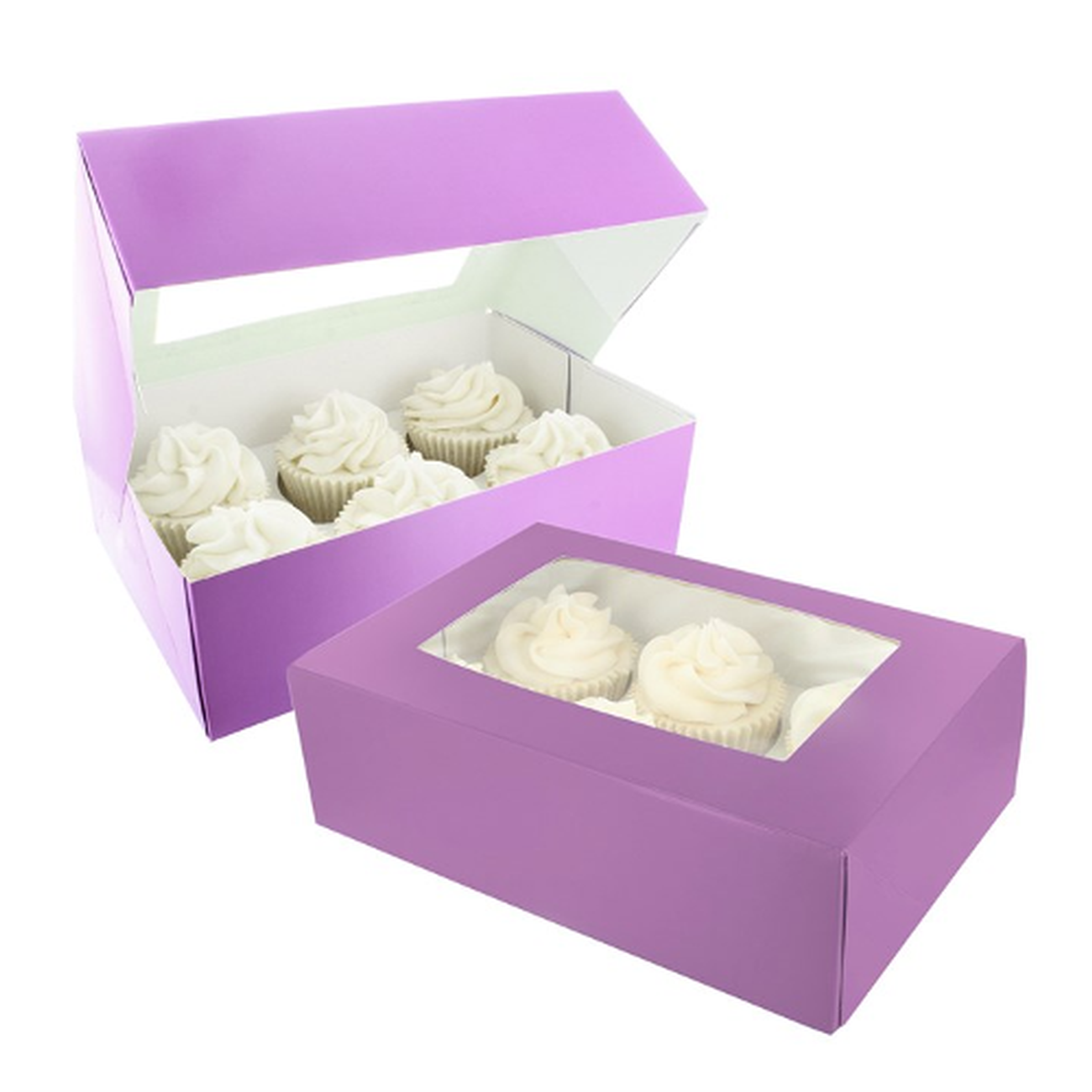 baked-love-cupcake-box-612-2pk-purple - Baked With Love 6 or 12 Cupcake Box Twin Pack