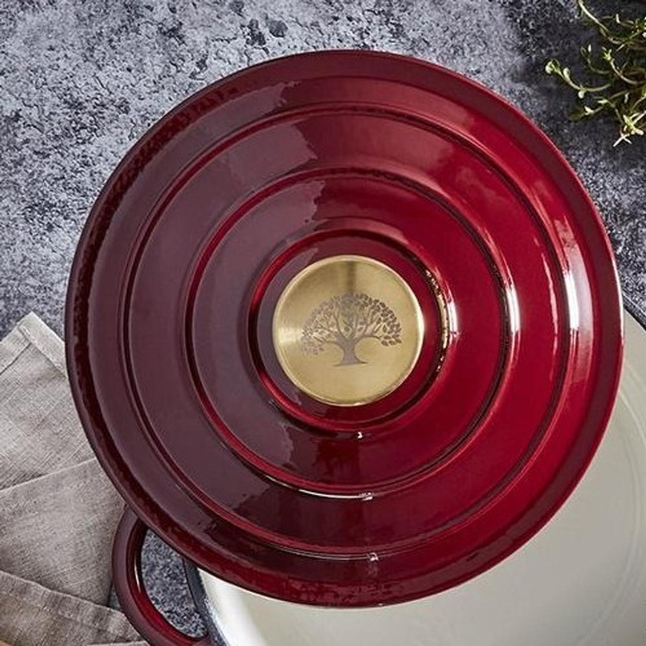 barbary-oak-foundry-casserole-20cm-round-red-cast-iron - Barbary & Oak Foundry 20cm Round Cast Iron Casserole-Bordeaux Red