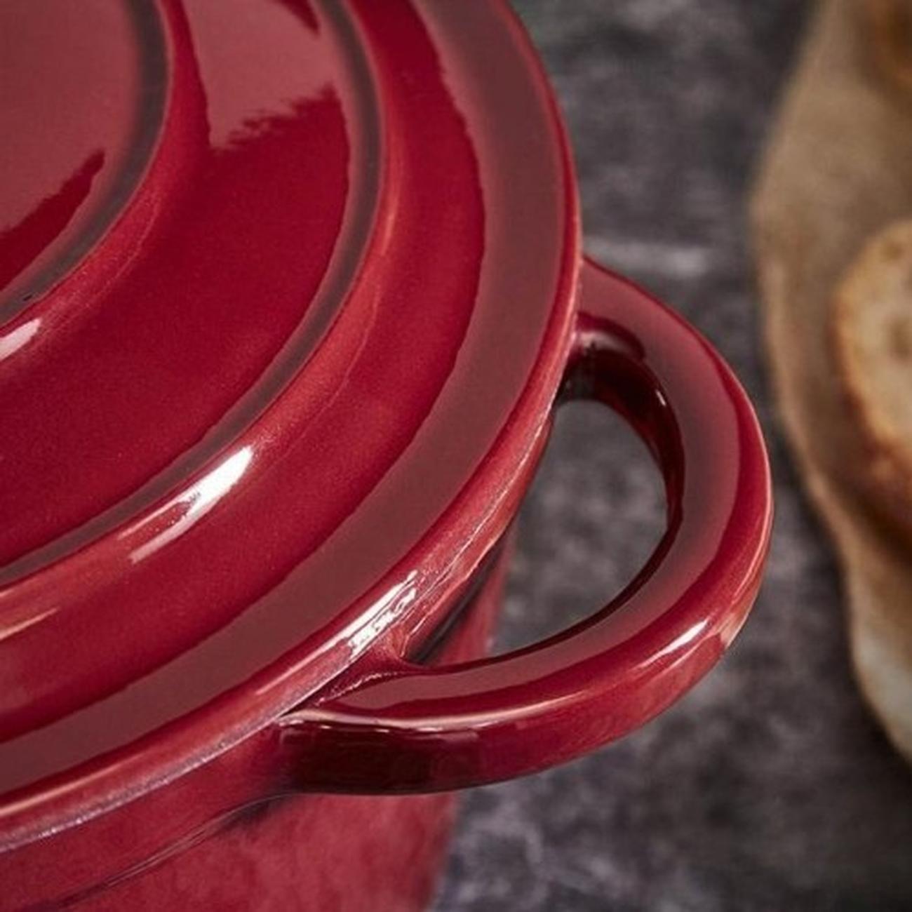 barbary-oak-foundry-casserole-20cm-round-red-cast-iron - Barbary & Oak Foundry 20cm Round Cast Iron Casserole-Bordeaux Red