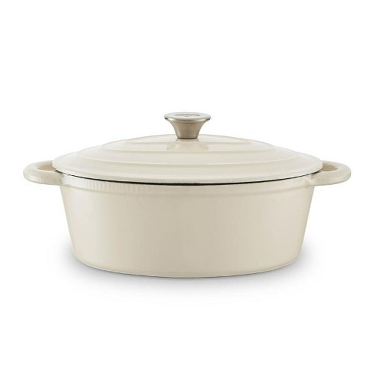 barbary-oak-oval-casserole-29cm-oval-cream-cast-iron - Barbary & Oak Foundry 29cm Oval Cast Iron Casserole-Cream