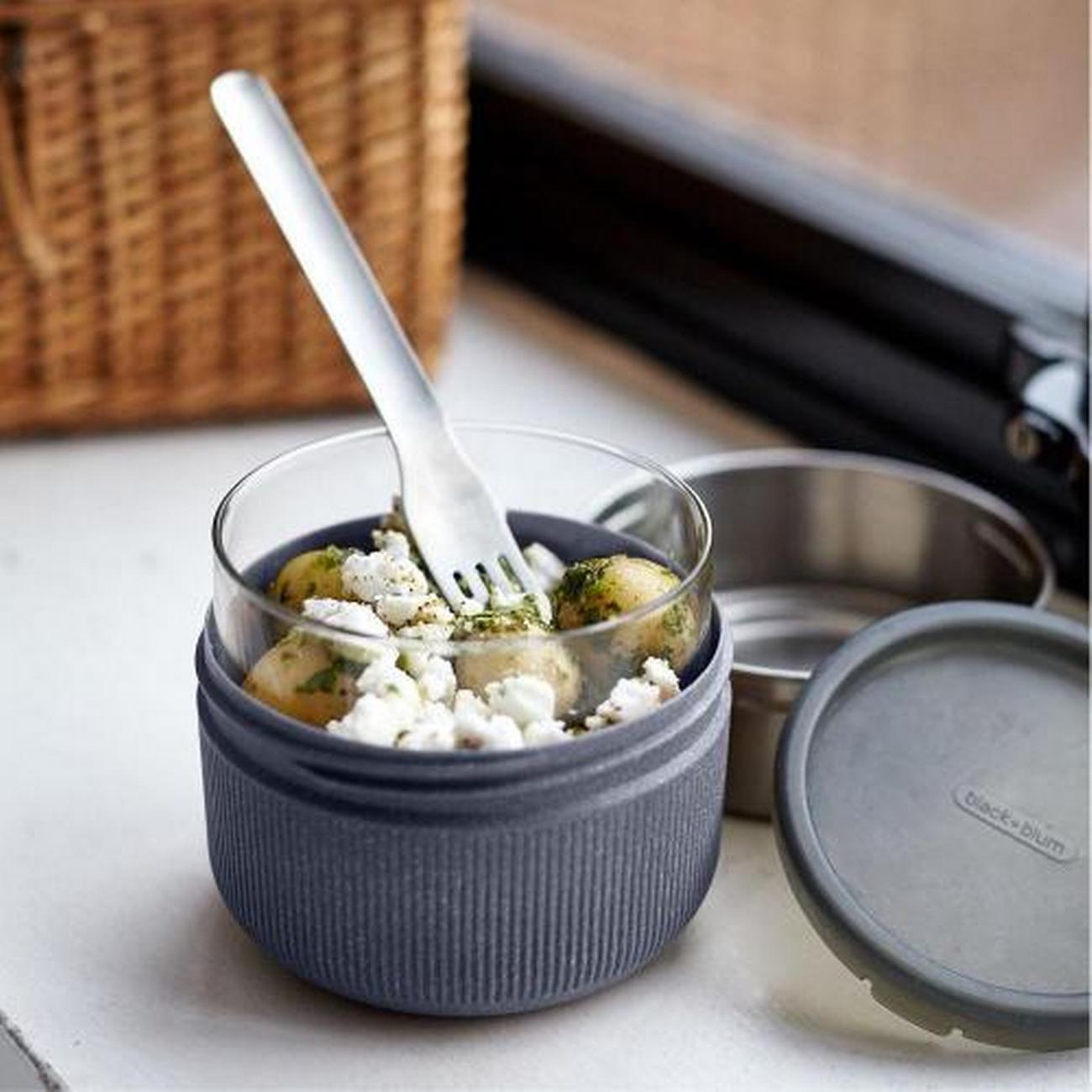 black-blum-glass-lunch-pot-large-slate - Black - Blum Glass Lunch Pot Large Slate
