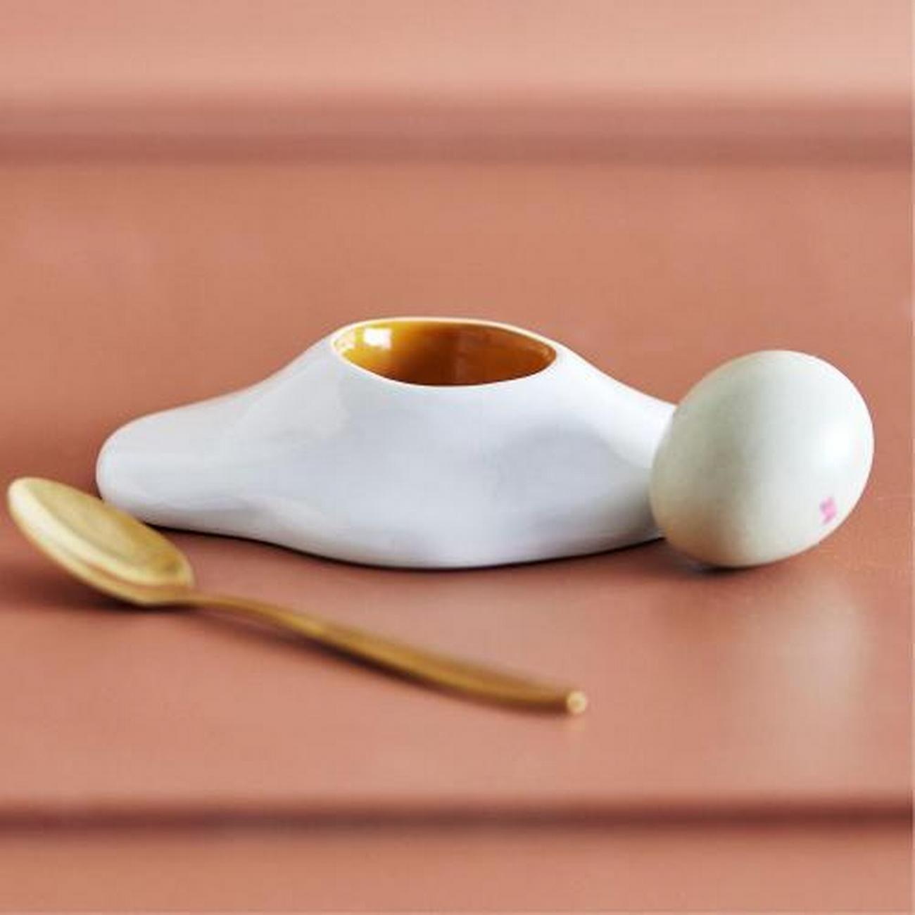 bloomingville-eggert-egg-cup-white-stoneware - Bloomingville Eggert Egg Cup White Stoneware