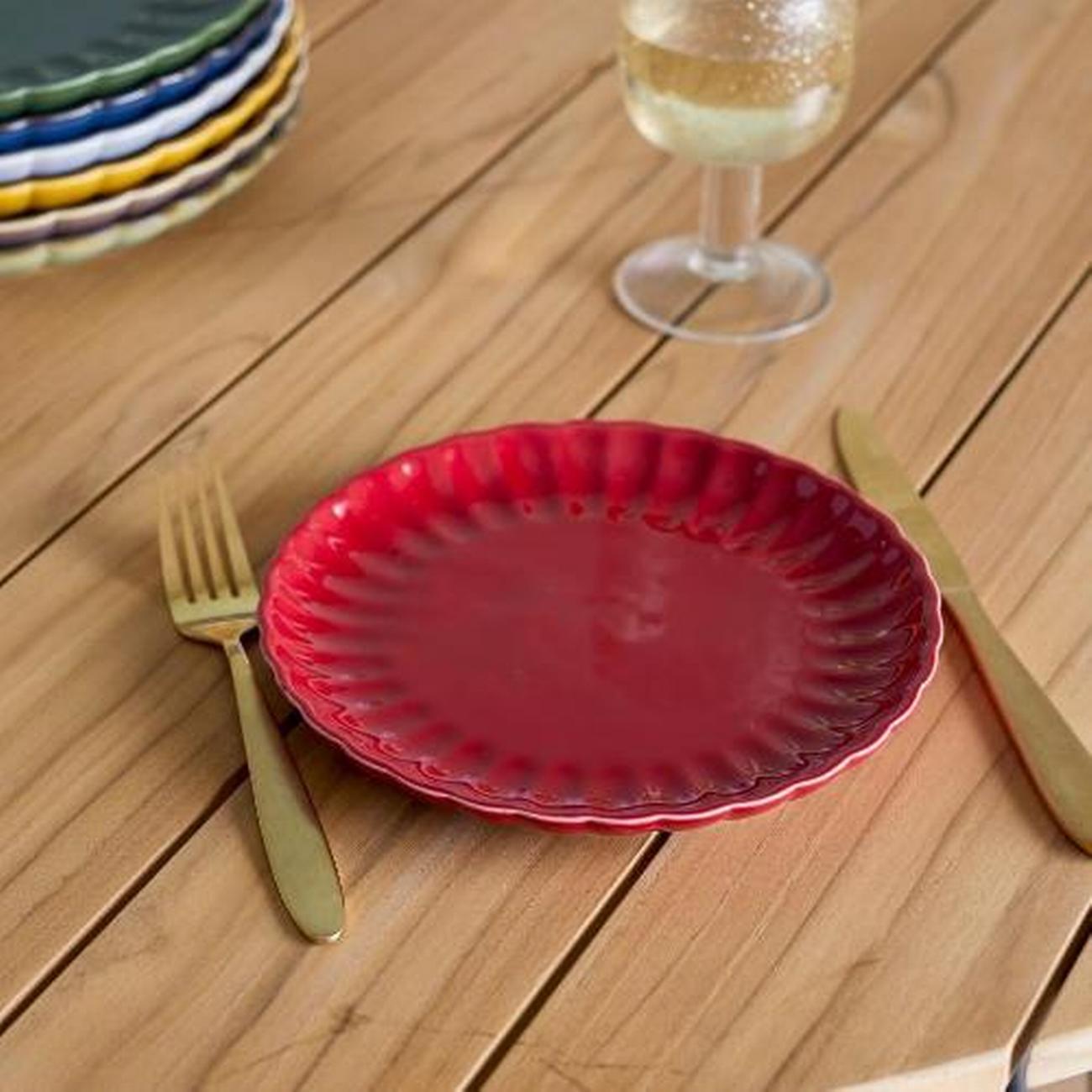 bloomingville-latina-plate-red-stoneware-20cm - Bloomingville Latina Red Plate Stoneware 20cm