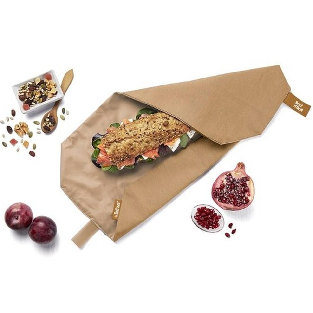 boc-n-roll-reusable-food-wrap-brown - Roll'eat Boc-n-Roll Brown
