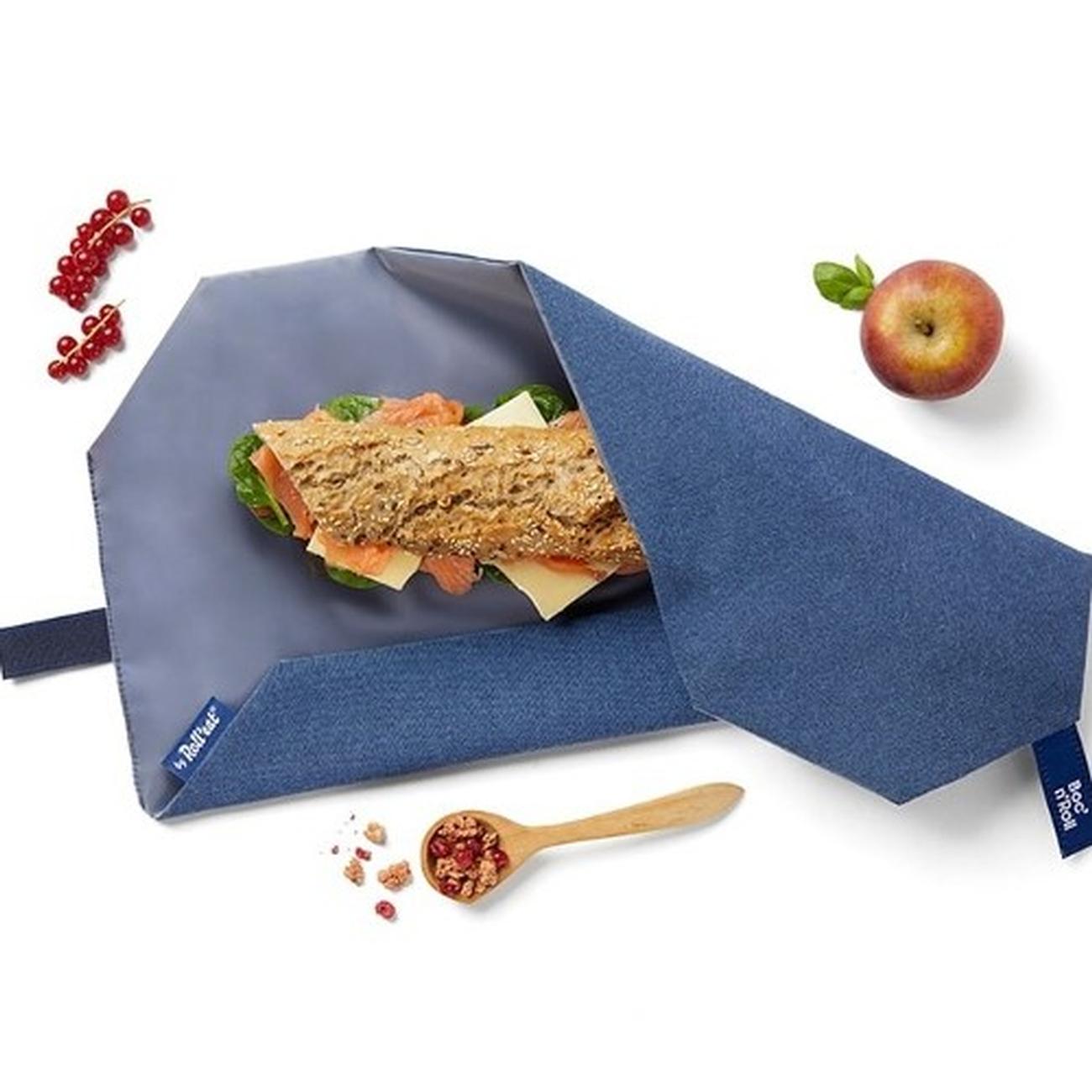 boc-n-roll-reusable-food-wrap-dark-blue - Roll'eat Boc-n-Roll Denim Blue
