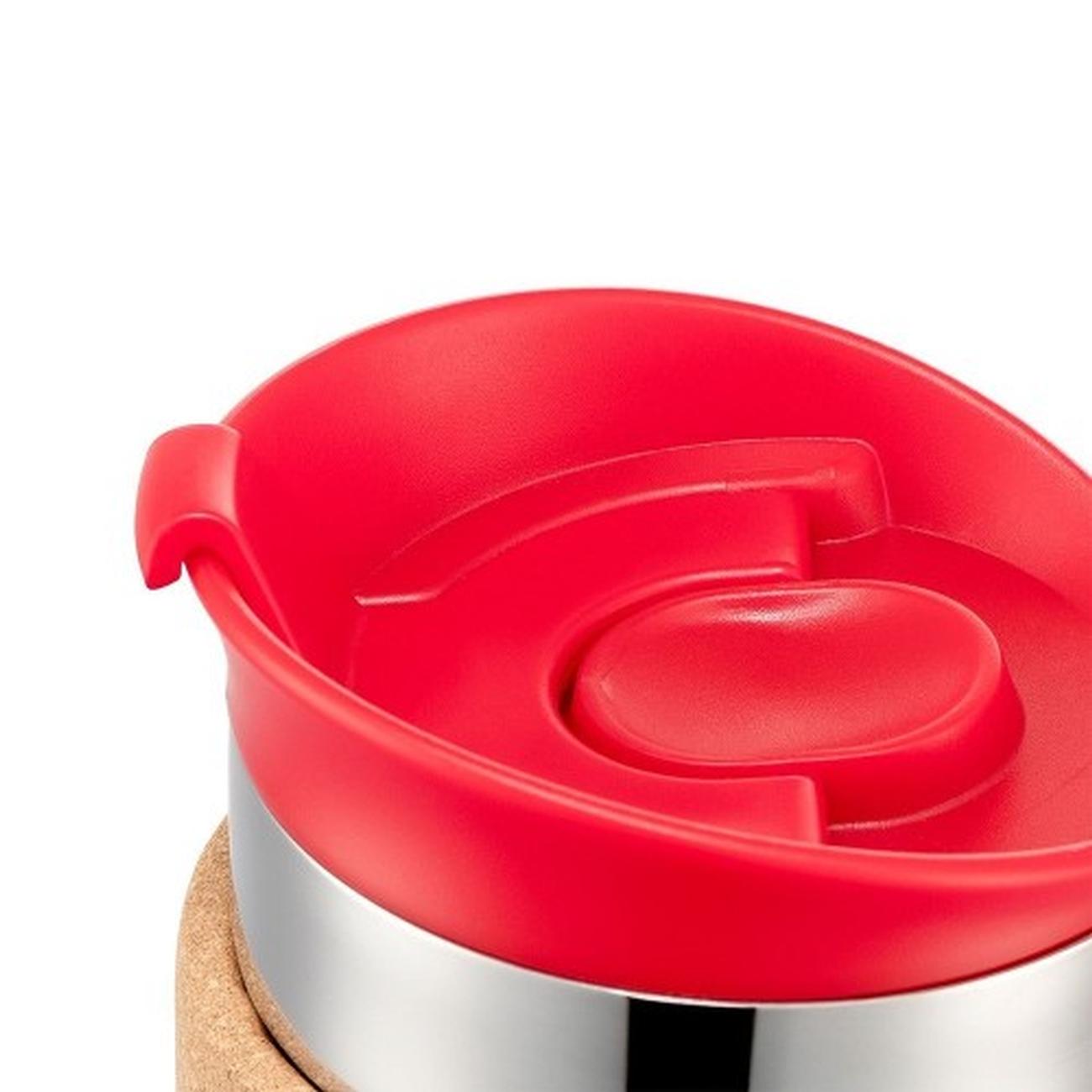bodum-insulated-travel-mug-12oz-red-cork-so - Bodum Insulated Travel Mug Red Cork 350ml