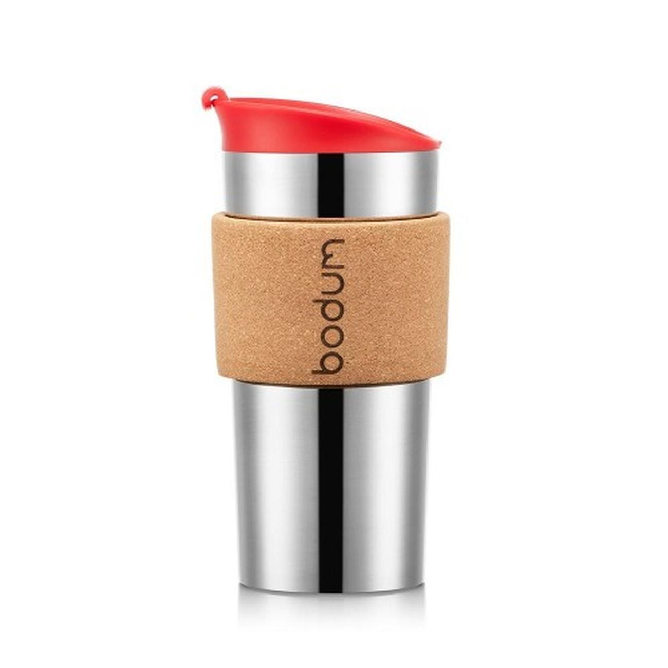 bodum-insulated-travel-mug-12oz-red-cork-so - Bodum Insulated Travel Mug Red Cork 350ml