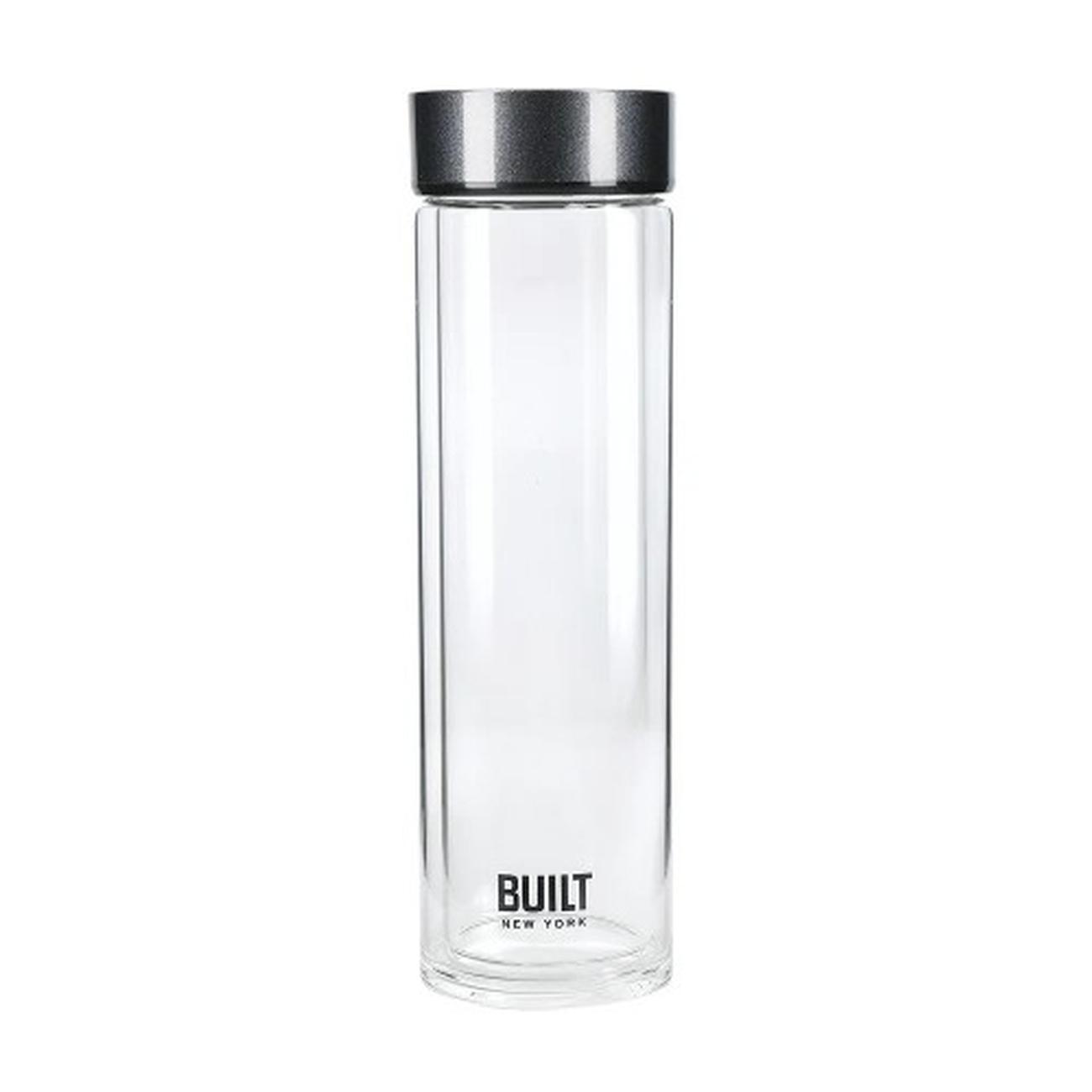built-tiempo-glass-insulated-glass-water-bottle-450ml-charcoal - Built Tiempo Glass Water Bottle 450ml-Charcoal