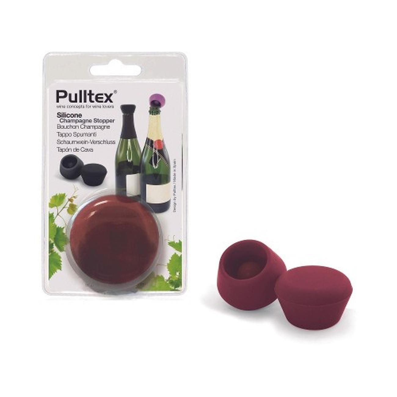 burgundy-silicone-champagne-stopper-pwc-blister - Pulltex Burgundy Silicone Champagne Stopper Blister
