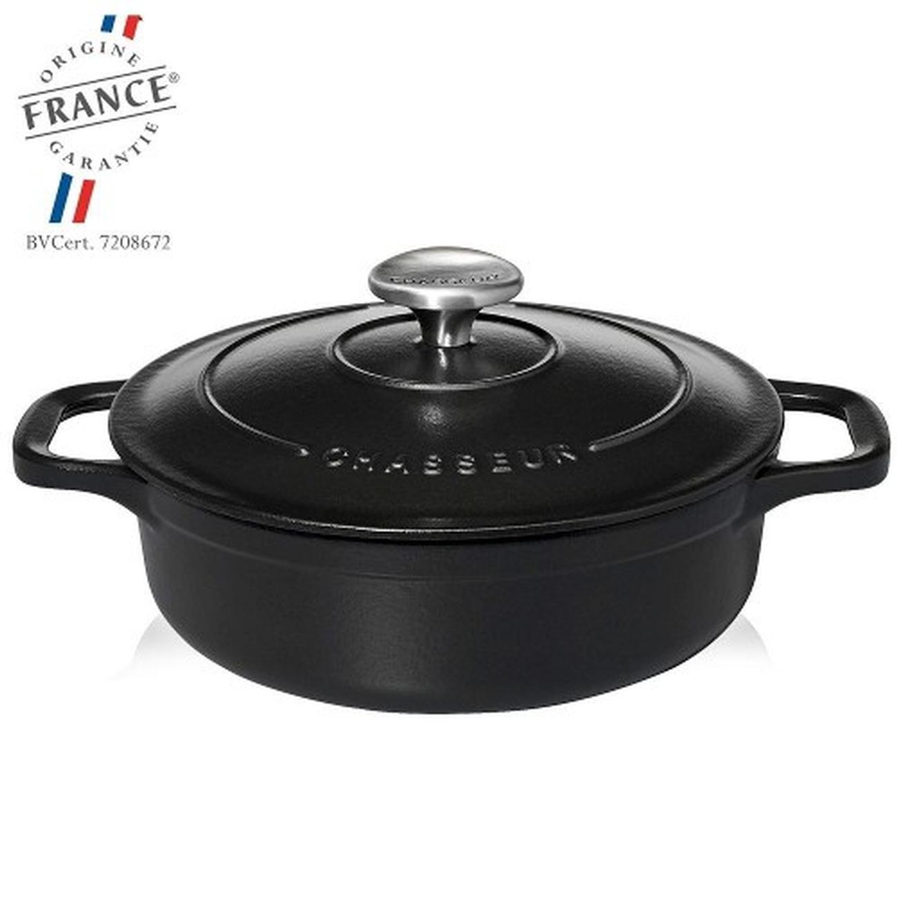 chasseur-casserole-shallow-round-30cm-blackmatte - Chasseur Shallow Round Casserole 30cm-Matte Black