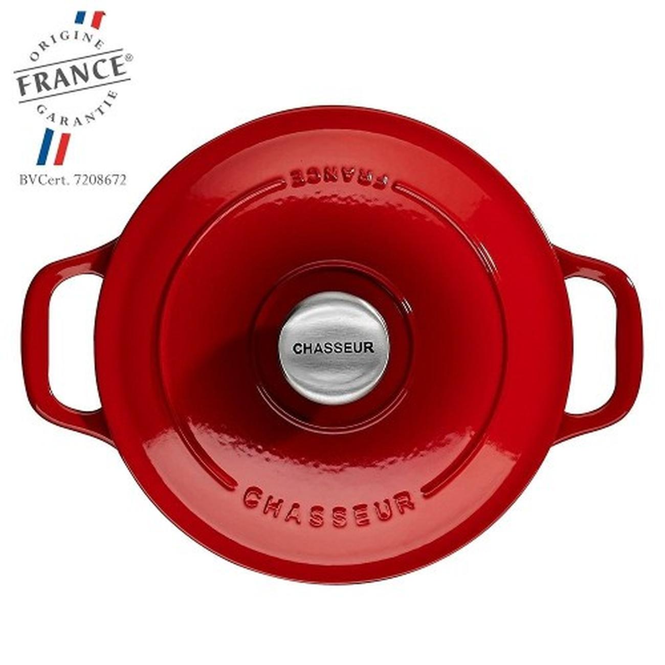 chasseur-shallow-round-casserole-30cm-redblack-casserole - Chasseur Shallow Round Casserole 30cm-Red & Black